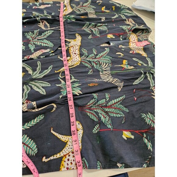 Just Darving Jungly Kaftan Dress Navy Exotic Animal Print & Palm Leaves One Size - Picture 14 of 15